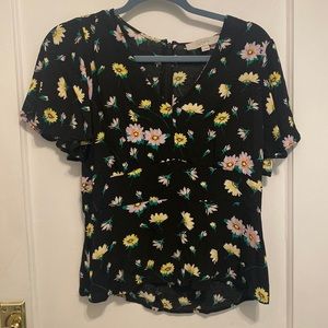 Loft chiffon floral top. Size 8.